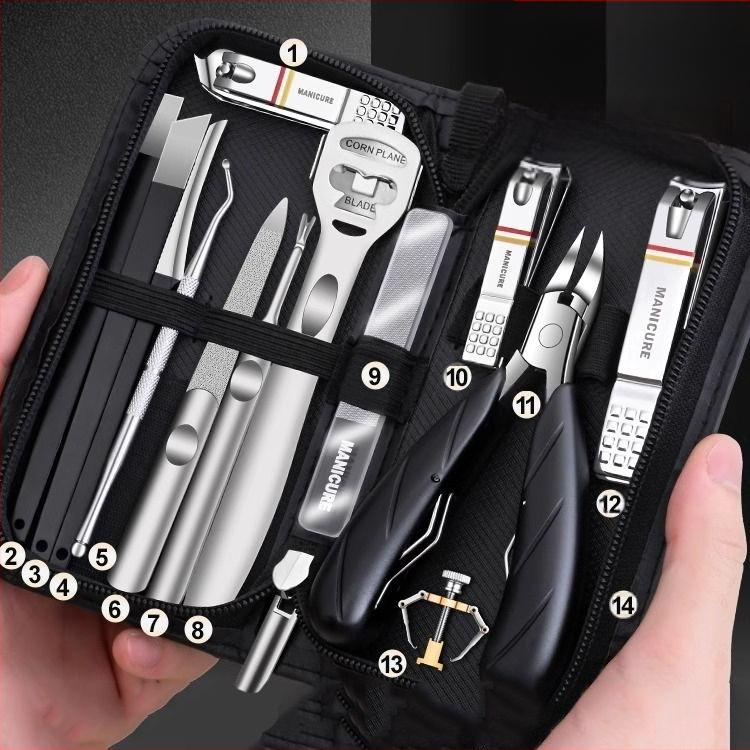 Педикюрен комплект с клещи за нокти и ножици – преносим, домашен модел, неръждаема стомана
