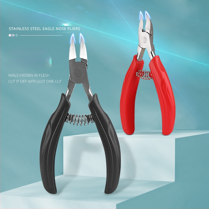Nerūdijančio plieno nagų pincetas su erelio snapo formos galiuku, įrankis odai ir nagų grioveliams