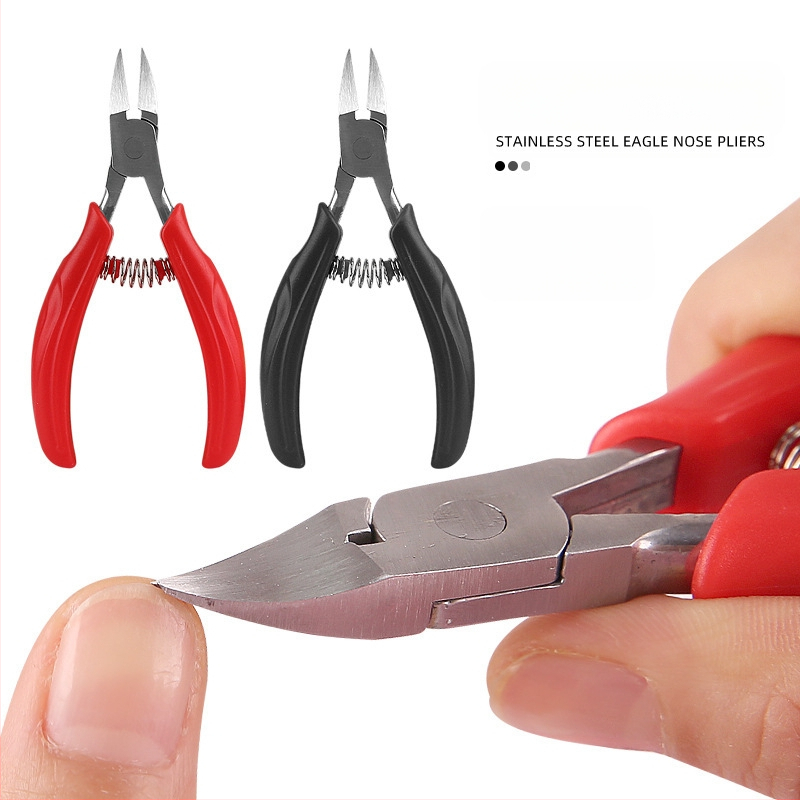 Nerūdijančio plieno nagų pincetas su erelio snapo formos galiuku, įrankis odai ir nagų grioveliams