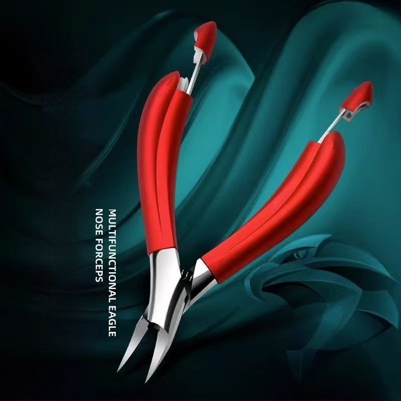Многофункционален комплект за грижа при враснали нокти за домашна употреба; пластмаса и неръждаема стомана; наклонен връх; клещи за жлеба на нокътя