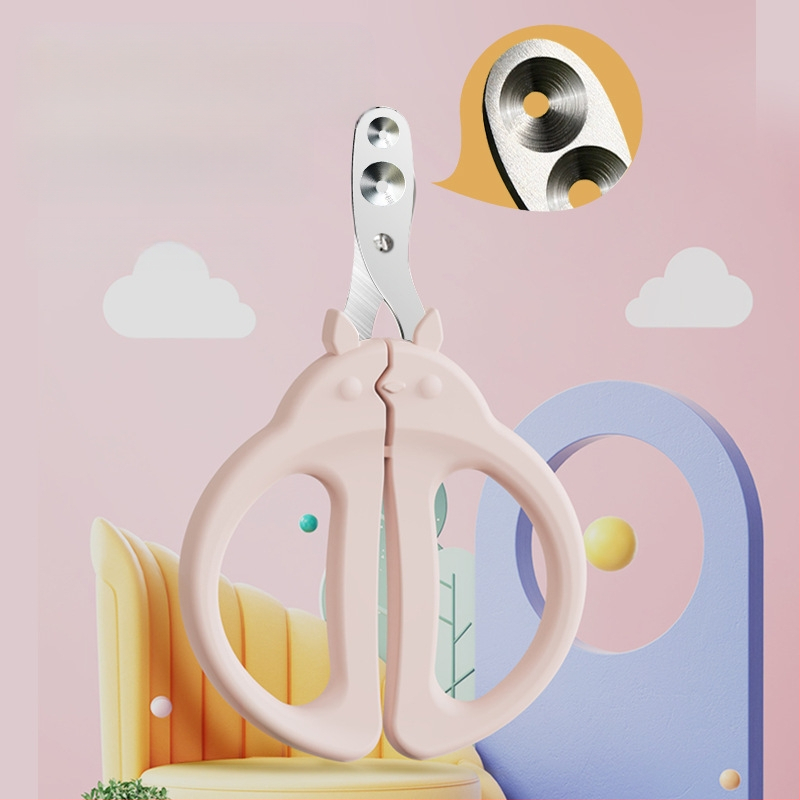 Ножици за нокти за домашни любимци с двойно дупково оформление и кръгла дупка за прецизно подрязване (за котки и кучета)