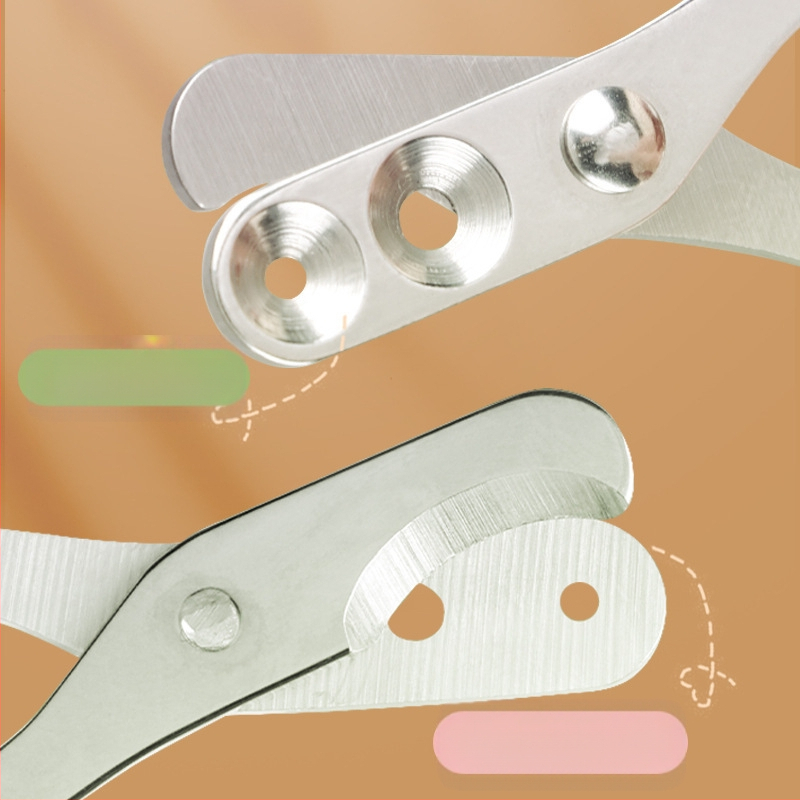 Ножици за нокти за домашни любимци с двойно дупково оформление и кръгла дупка за прецизно подрязване (за котки и кучета)