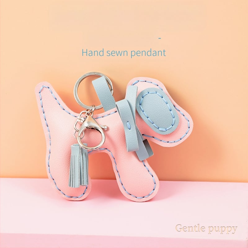 Rokām darināts PU ādas suņu atslēgu piekariņš, somas aksesuārs, roku šūts, stils Lovable wind, piemērots dāvanai