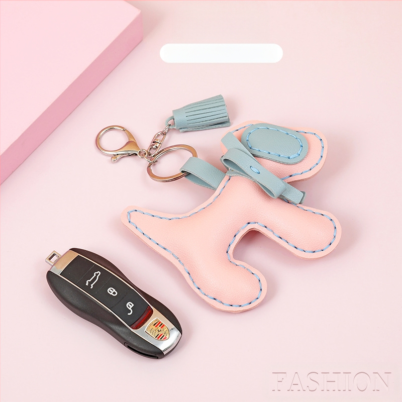 Χειροποίητος κλειδοθήκη-κρίκος σκύλου από PU δέρμα, αξεσουάρ για τσάντες, ραμμένο με το χέρι, στυλ Lovable wind, κατάλληλο ως δώρο