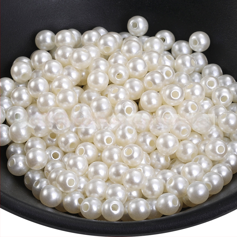 ABS χάντρες με διάτρητο άνοιγμα – σφαιρικά μιμητικά μαργαριτάρια για DIY αξεσουάρ