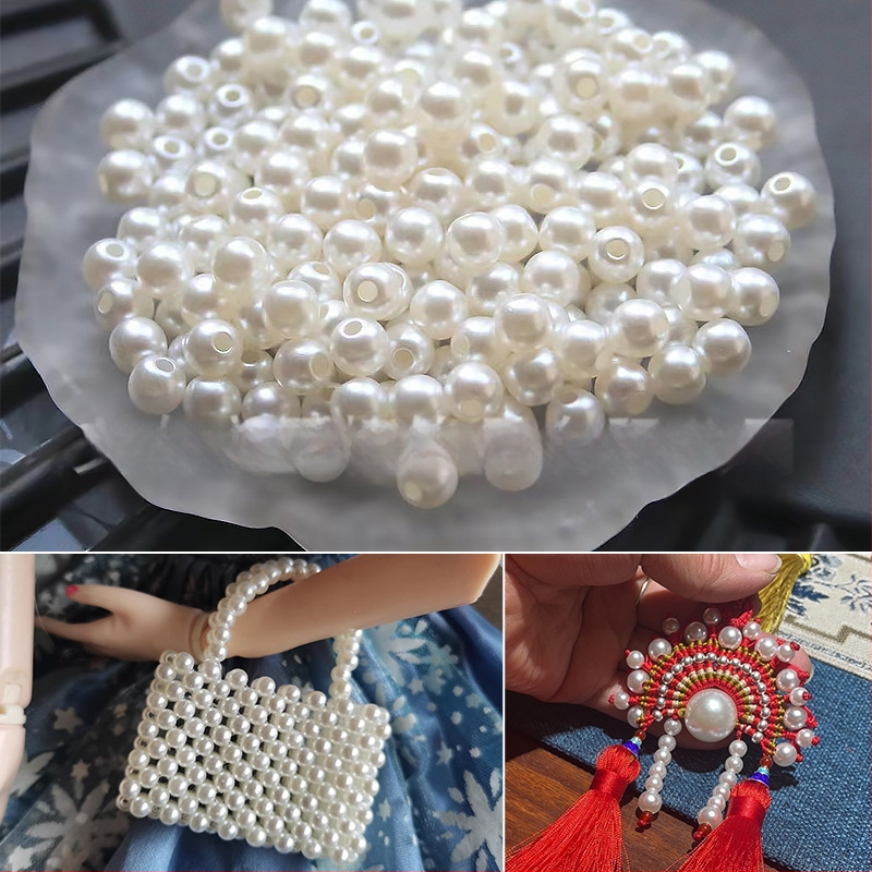 ABS χάντρες με διάτρητο άνοιγμα – σφαιρικά μιμητικά μαργαριτάρια για DIY αξεσουάρ