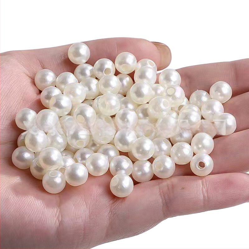 ABS χάντρες με διάτρητο άνοιγμα – σφαιρικά μιμητικά μαργαριτάρια για DIY αξεσουάρ