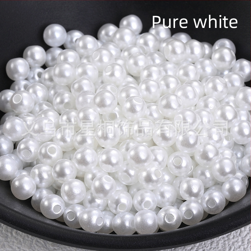 ABS χάντρες με διάτρητο άνοιγμα – σφαιρικά μιμητικά μαργαριτάρια για DIY αξεσουάρ