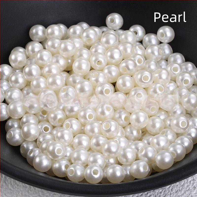 ABS χάντρες με διάτρητο άνοιγμα – σφαιρικά μιμητικά μαργαριτάρια για DIY αξεσουάρ