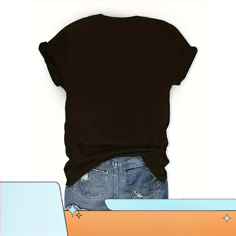 Тениска New York с принт на букви, кръгло деколте, къс ръкав, памук със смес от полиестер и еластан