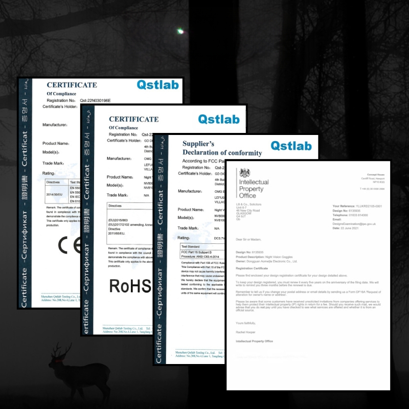 Infraraudonųjų spindulių naktinis regėjimas ant galvos NV8160 (10x optinis priartinimas; 8x skaitmeninis priartinimas; 25 mm objektyvas; 400 m spindulys; 3,7 V maitinimas)