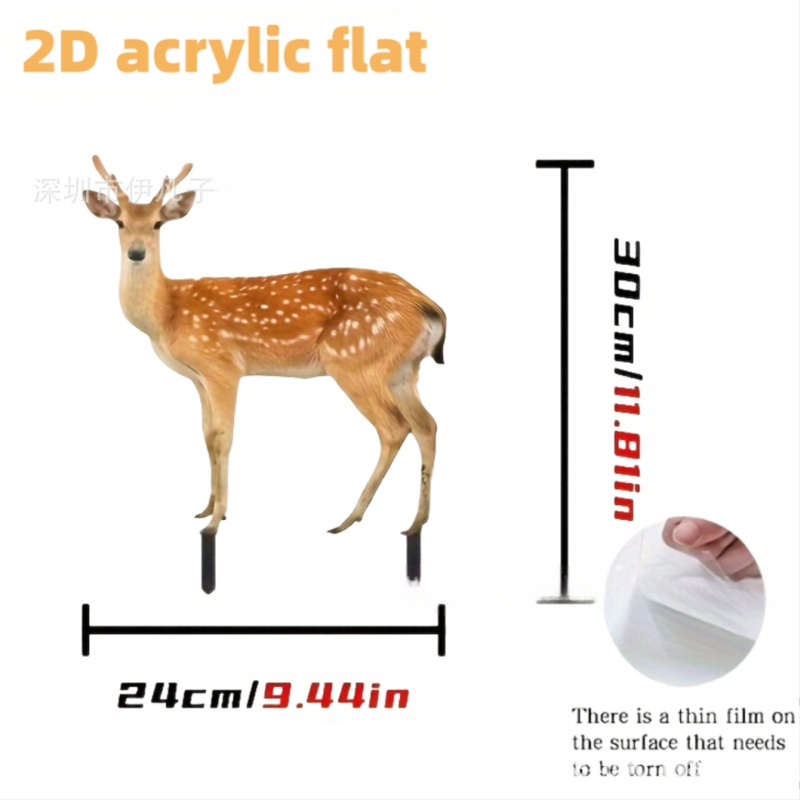 Akril álló szarvas – kert dísz kültéri parkokhoz és udvarokhoz, talajba illeszthető dekoráció