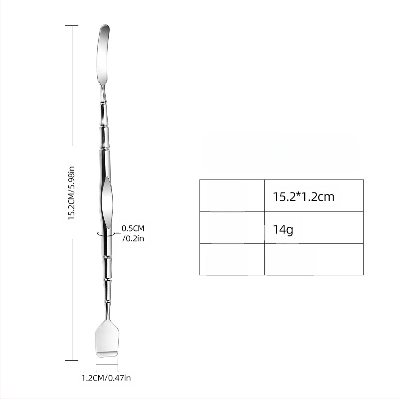 Juodųjų inkštirų valymo įrankis — nerūdijančio plieno; įtrauktas juodųjų inkštirų šepetėlis ir skrobas; svoris 33 g; pakuotė 500 vnt; prekinis ženklas Emperor light
