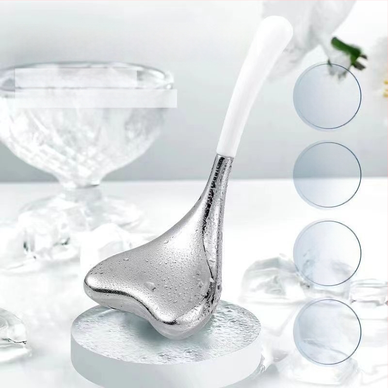 Nerūsējošā tērauda sejas masāžas led-kugelīte un ledus lāpstiņa – skaistumam, manuāla darbība, masāžas stils, piemērots mājas un skaistumkopšanas salonu lietošanai