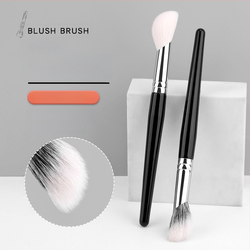 Πινέλο μακιγιάζ για ρουζ και κονσίλερ, γωνιακή κεφαλή, τρίχες από φυσική ζωική τρίχα, ξύλινη λαβή, 1 τεμάχιο