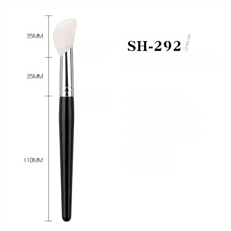 Πινέλο μακιγιάζ για ρουζ και κονσίλερ, γωνιακή κεφαλή, τρίχες από φυσική ζωική τρίχα, ξύλινη λαβή, 1 τεμάχιο