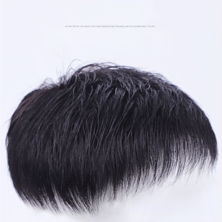 Мъжка перука BF23, естествена човешка коса, къса дължина, механизъм на обработка, неподходяща за горещо боядисване