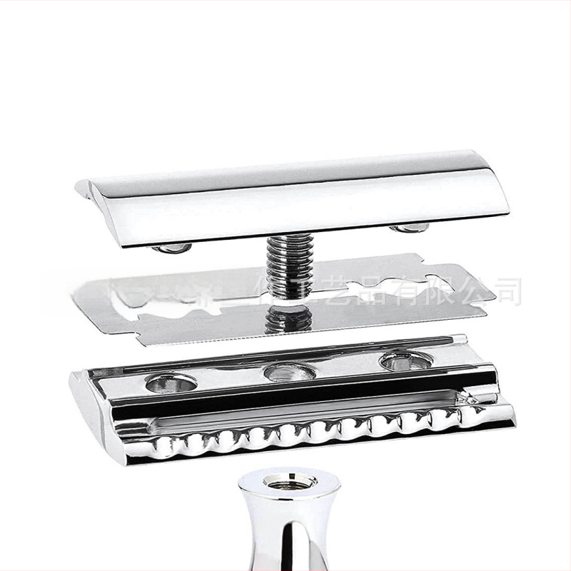 ZY Χειροκίνητο ξυριστικό με λαβή από καρυδιά, διπλής όψης λεπίδα, σετ 84 τεμαχίων