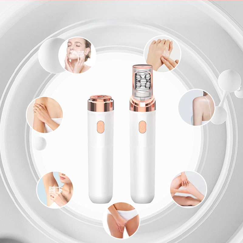 Ηλεκτρικό μηχάνημα αποτρίχωσης σώματος για ολόκληρο το σώμα, με διπλό κεφάλι κοπής, τροφοδοτούμενο μέσω USB, κινητήρας DC