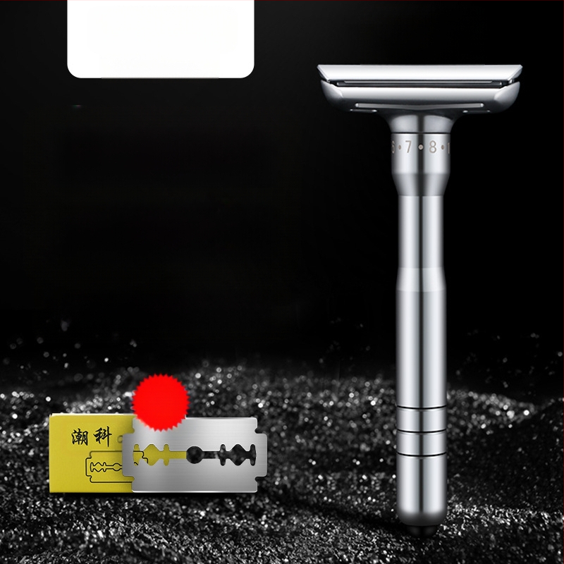 Ръчен самобръснач Tide, двустранни неръждаеми остриета, 8-степенна регулируема острота, пакет от 5 остриета