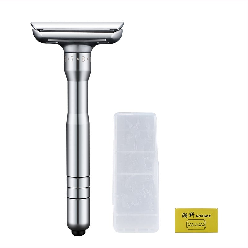 Ръчен самобръснач Tide, двустранни неръждаеми остриета, 8-степенна регулируема острота, пакет от 5 остриета