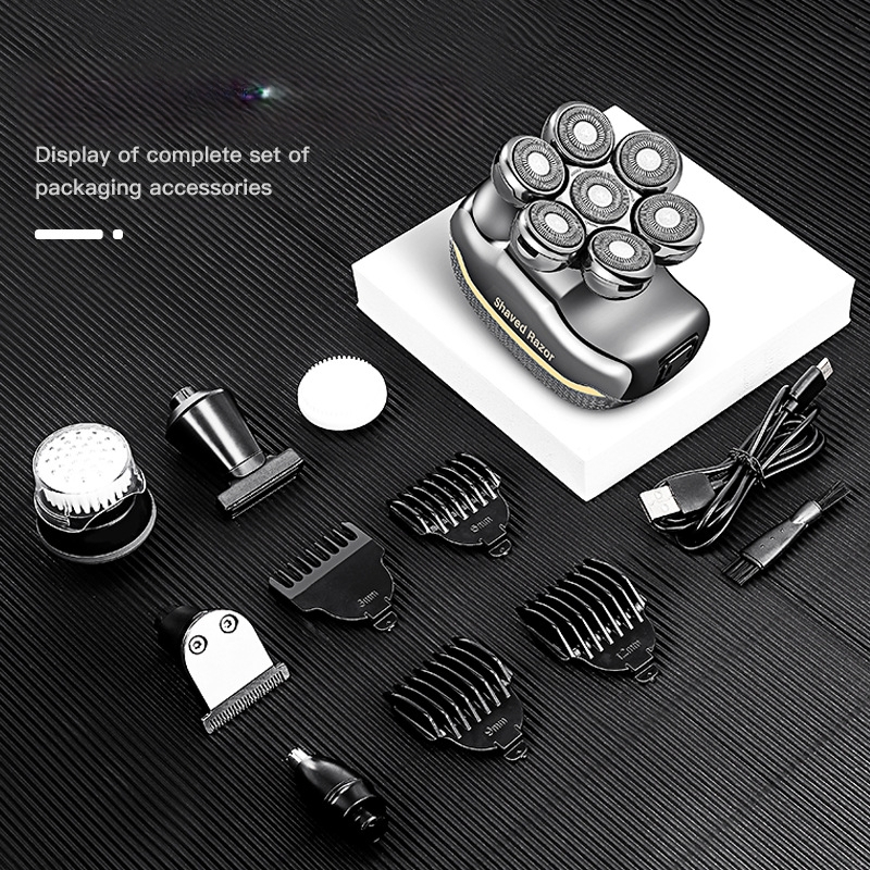 Električni brijač s rotirajućom glavom s 3 oštrica, LED zaslon, plutajuća glava, potpuno periv za cijelo tijelo, trajanje baterije >60 minuta, vrijeme punjenja 2 sata, 8W, model RQ-7900