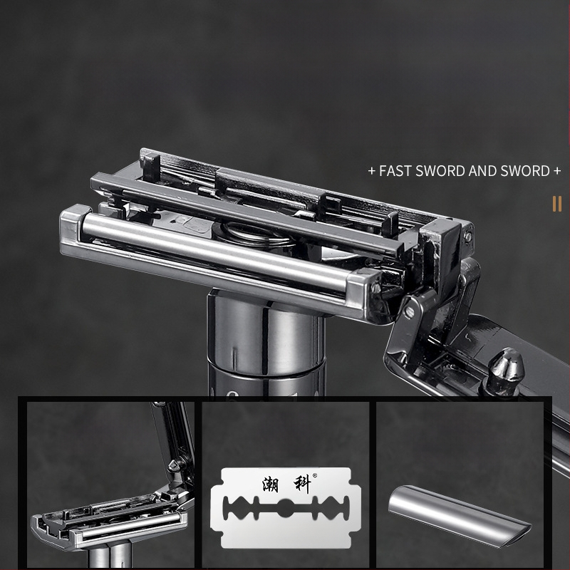 Chaoke Ανδρικός χειροκίνητος ξυριστήρας — αντιχαρακτικό, ρετρό σχεδίαση, διπλής όψεως λεπίδα