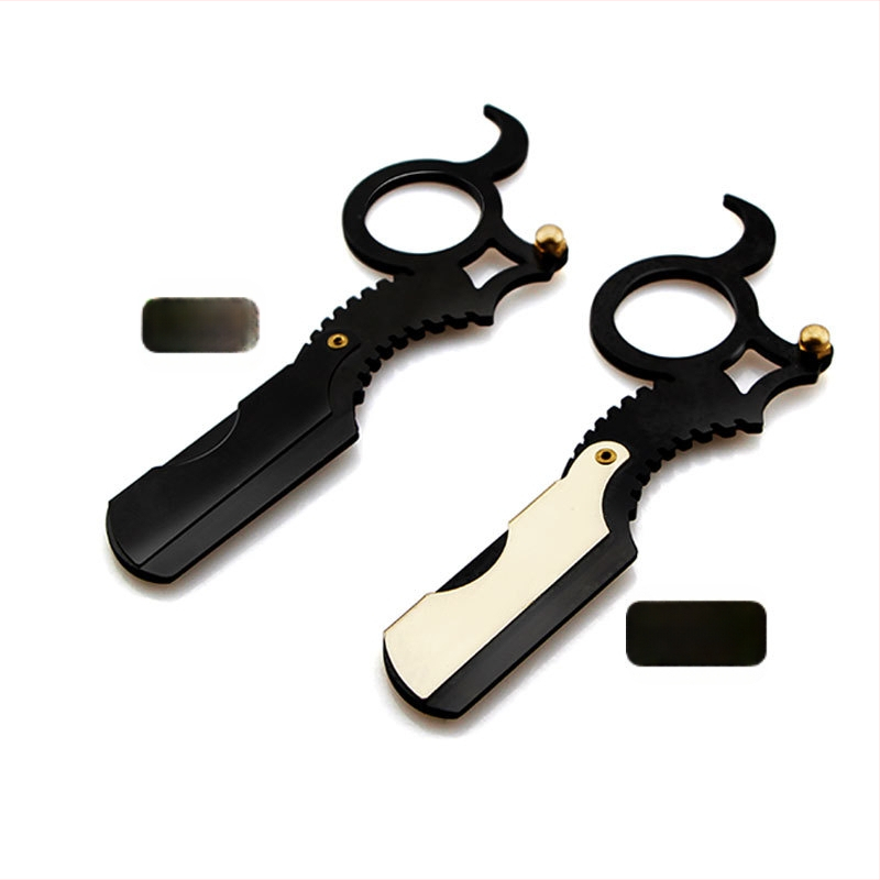 CestoMen Vintage χειροκίνητο ξυριστικό από ανοξείδωτο ατσάλι με θήκη δαχτυλιδιού αντίχειρα, περιποίηση φρυδιών και ξύρισμα προσώπου