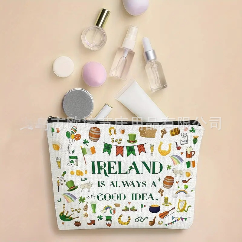 Krepšys su Šv. Patriko tematikos spauda, iš Oxford audinio, Kinijos kilmė, pritaikoma, pradėtas 2024 m. vasarą