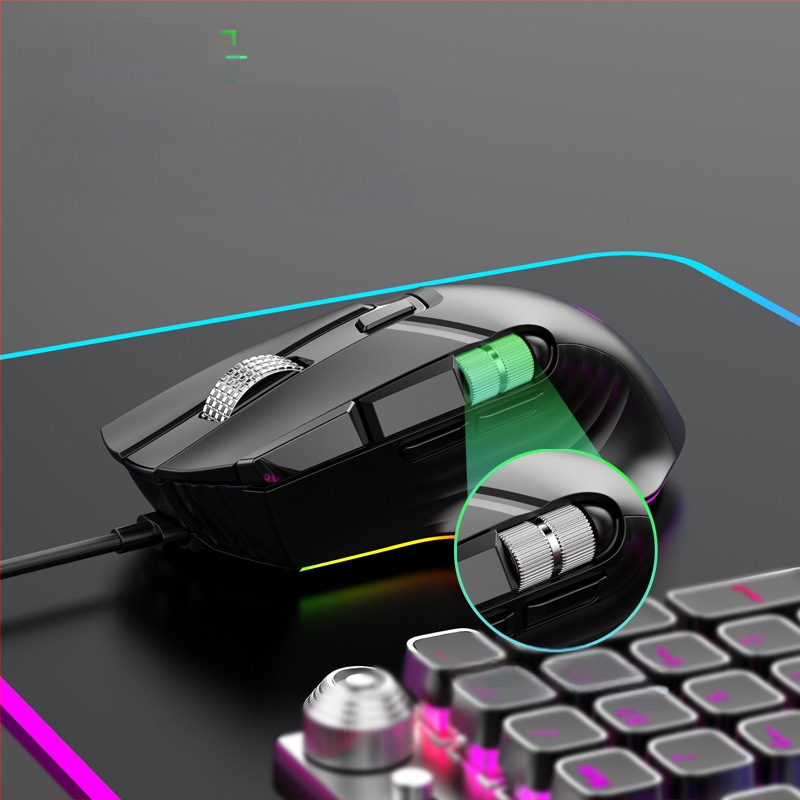 Кабелна гейминг мишка, DPI 12400, USB интерфейс, 10 бутона, 6-степенна регулируема резолюция