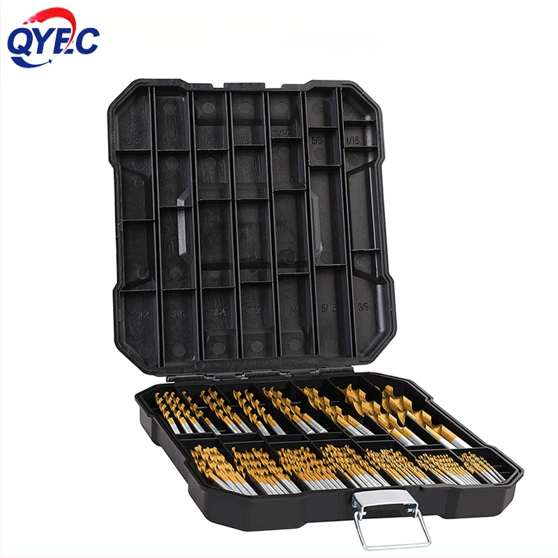 Qiguan високоскоростни свредла с титаново покритие, набор от 99 броя за дърво и метал