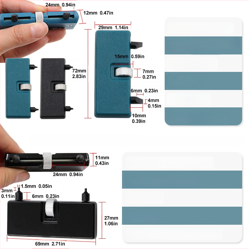 Εργαλείο δύο αρπάδων για άνοιγμα πίσω κάλυμματος ρολογιού και αντικατάσταση μπαταρίας – μεταλλική στρογγυλή κεφαλή, εργαλείο επισκευής ρολογιών (QST EXPRESS)