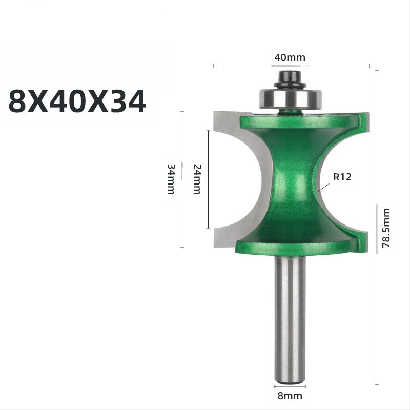 Ξυλουργική φρέζα διαμόρφωσης από σκληρό κράμα, επικαλυμμένη, με ημικυκλικό σχεδιασμό και ρουλεμάν