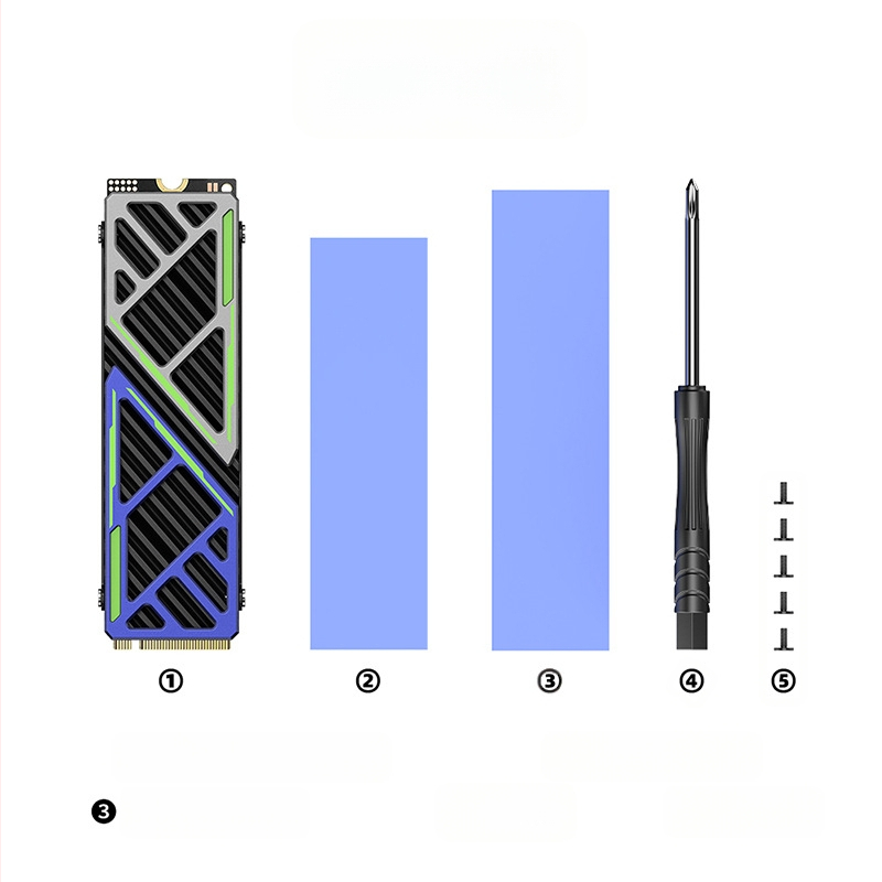 GMTA GM-SR006 Αλουμινένιος ψύκτης για M.2 2280 SSD με 2 θερμοσωλήνες