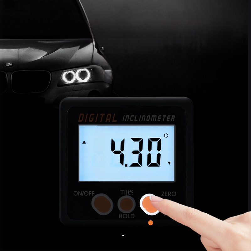 Мини електронен дигитален инклинометър с магнитна основа, диапазон 4×90°, висока точност