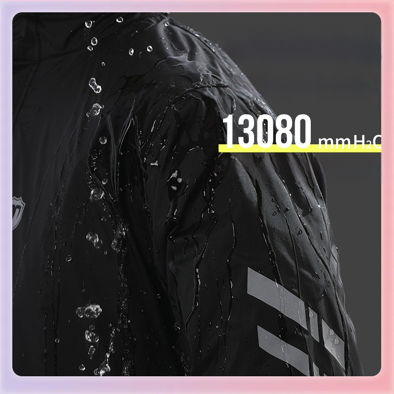 Рефлекторен разделен дъждобран и комплект дъждовни панталони за мотоспорт и риболов на открито — Spring pongee материя, PU водоустойчива облицовка, лек за възрастен, възможност за персонализирано лого