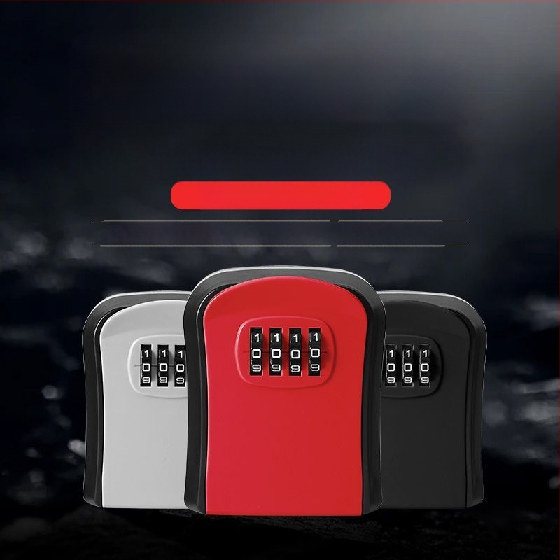 Cutie de chei cu parolă – anti-furt, montare pe perete, tip adeziv, fără găuri, pentru intrarea în casă cu vizor