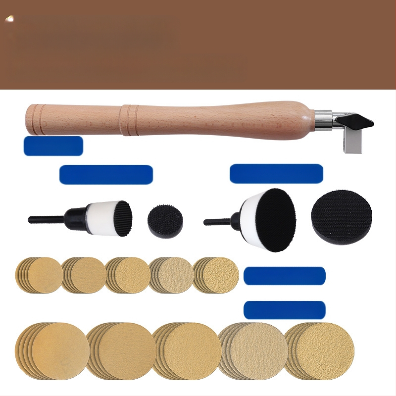 55 gab Bowl Sander komplekts ar Beech rokturiem, paredzēts koka apstrādei un šlifēšanai