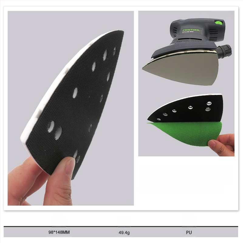 Elektriska slīpēšanas disks ar Velcro, PU+nylon abrazīvs, 4 naglas un 7 caurumi, mēbeļu pulēšanai