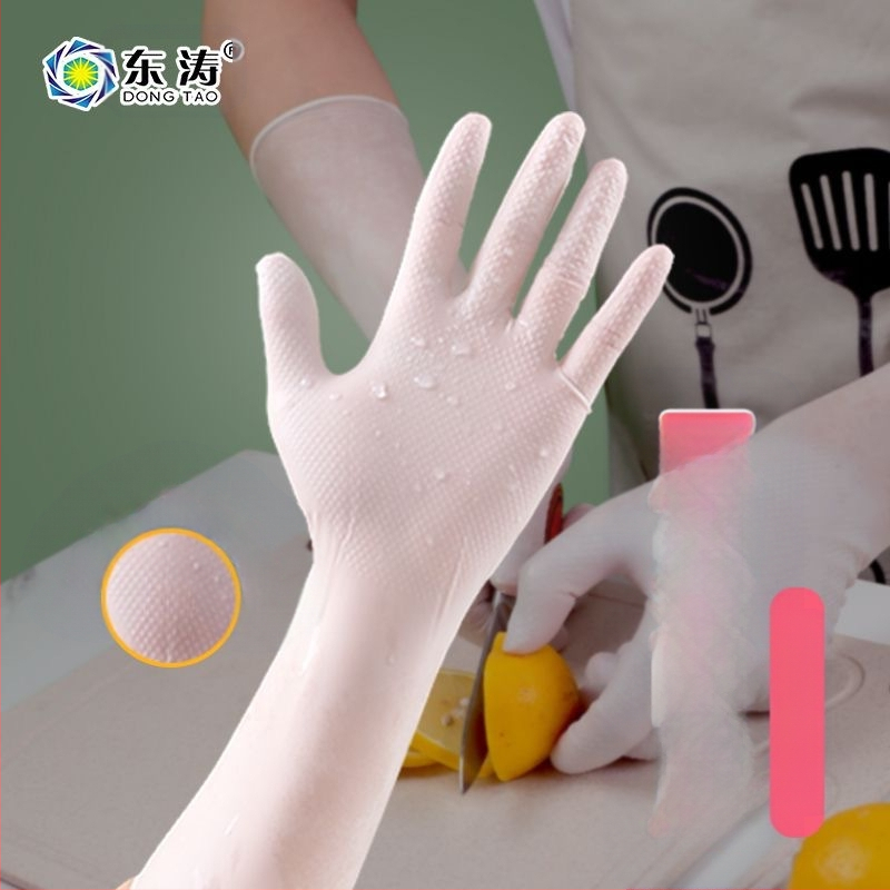 Dong Tao 8700 vienkartinės nitrilo pirštinės, atsparios rūgštims ir šarmams, neslidžios, atsparios vandeniui, išilgintos