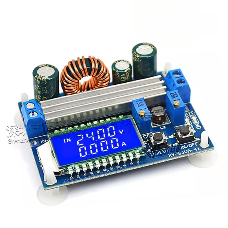 LCD дисплей модул за зареждане на литиева батерия, 4A, регулируем CC/CV режим, показва напрежение и мощност