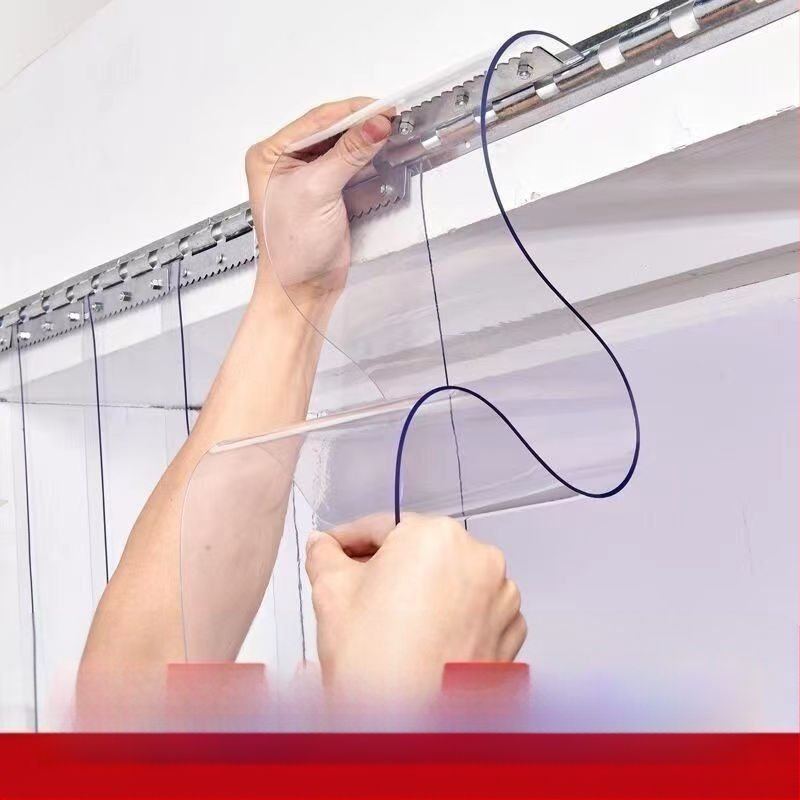 PVC durų užuolaida, vėją atspari ir šilta, skaidri, dulkių atspari, alyvos ir uodų atspari, svetainei ir virtuvei, šiuolaikinis paprastas stilius, vientisas raštas