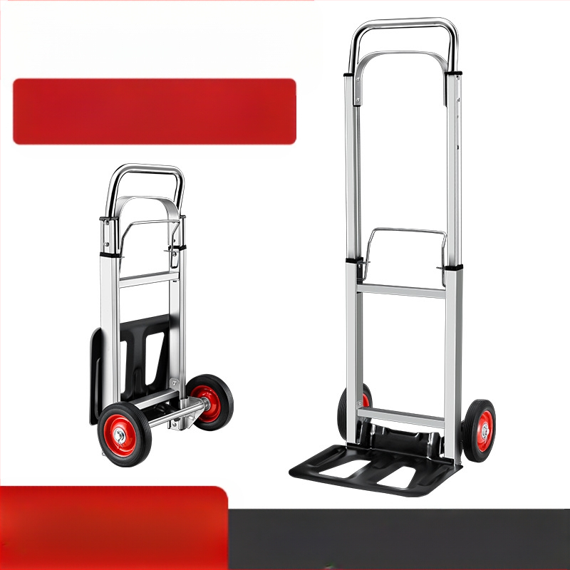 Πτυσσόμενο καρότσι μεταφοράς αποσκευών, ελαφριά αλουμινένια κατασκευή, δίτροχο, χωρητικότητα φόρτωσης 90 kg, βάρος 5 kg