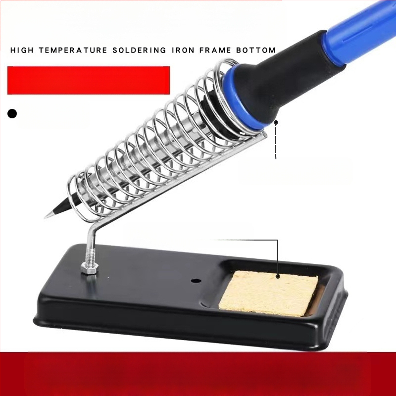 Στήριγμα κολλητήριου τύπου Α, μεταλλικό πλαίσιο με αυλάκι για σφουγγάρι, σταθερή κατασκευή; Υλικό: ανοξείδωτος χάλυβας; Τάση εισόδου: 0-220V; Λειτουργία: χειροκίνητη; Χρήση: συγκόλληση, επισκευές