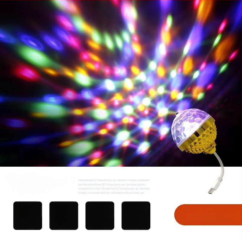 Holy Crossing XY-USB-02 LED диско светлина за автомобил, USB 5V, въртяща се, IP20