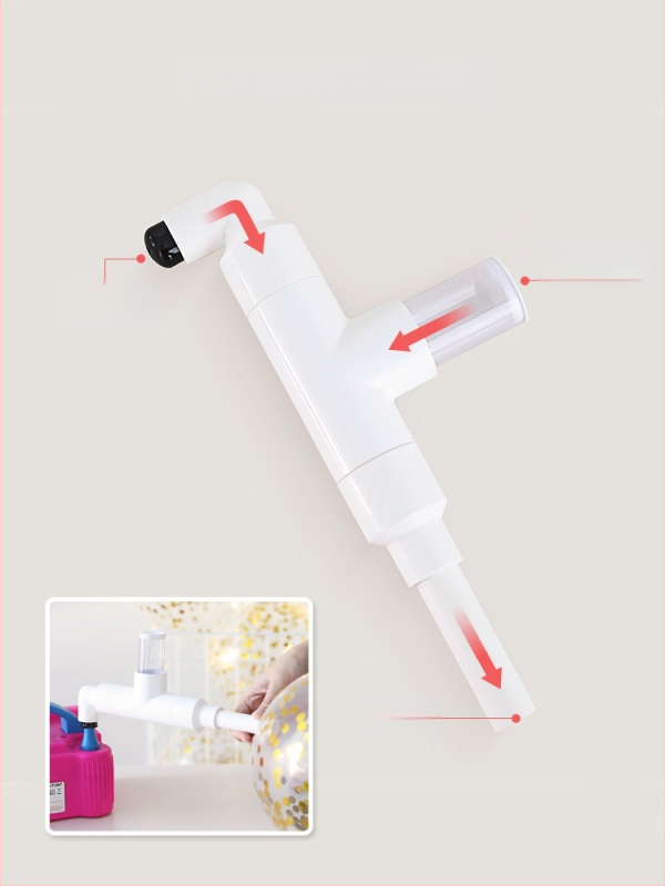 Daugiafunkcinis pūtimo įrankis balionams su blizgučiais – skaidrus užpildymo įrenginys su popieriaus lakštais, plastikinė konstrukcija, vestuvėms