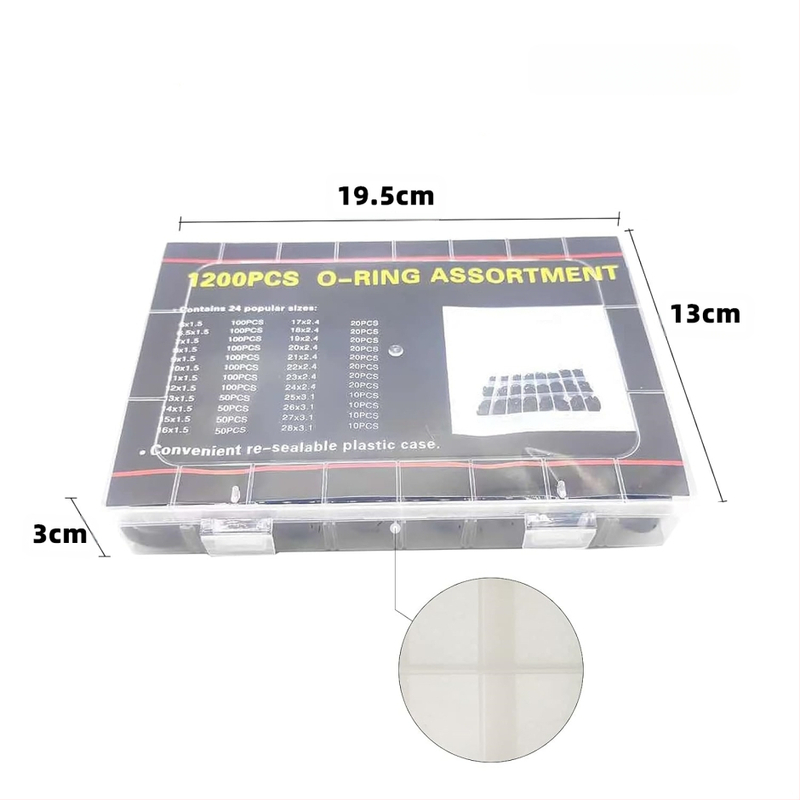 RT nitril gumi O-gyűrű csővezetékekhez és autójavításhoz, modern-minimalista stílus, 1200 darabos készlet