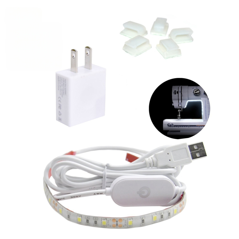 Varrógép LED világítócsík, USB 5V, 18x2835 LED, 120° fénycsóva, dimmelhető, érintéses kapcsoló