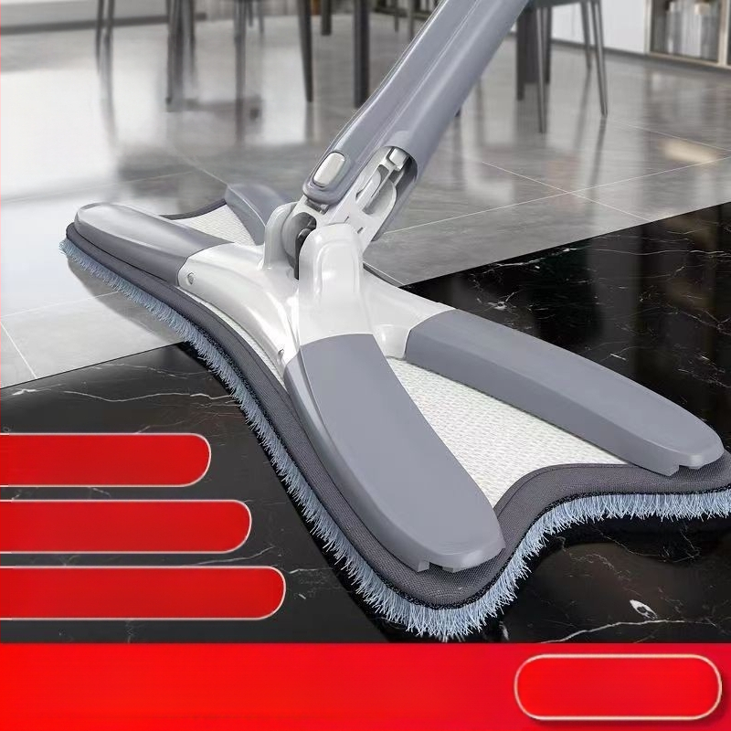 Ploški mop za pod s glavom od pamukog vlakna, nehrđajući čelični štap, mokro-sušto čišćenje, postotak odvodnje 80-90%, nosivost ispod 10 kg