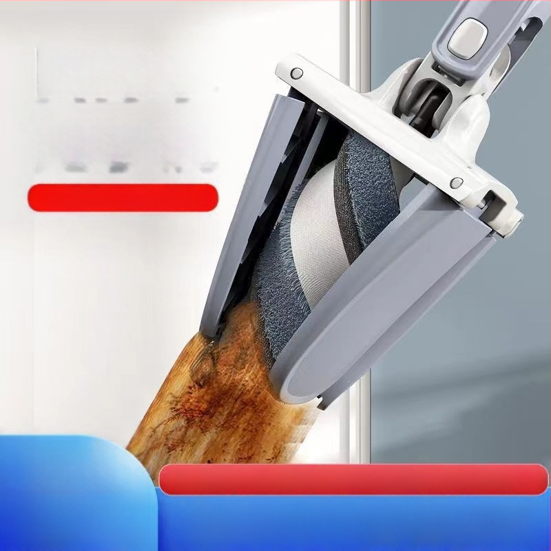 Ploški mop za pod s glavom od pamukog vlakna, nehrđajući čelični štap, mokro-sušto čišćenje, postotak odvodnje 80-90%, nosivost ispod 10 kg